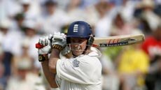 Andrew Strauss on his way to a centuty v Pakistan at Lords