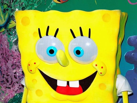 A SpongeBob SquarePants figure attends The UK Gala Premiere of The SpongeBob SquarePants Movie