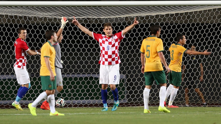 Jelavic celebrates goal against Australia