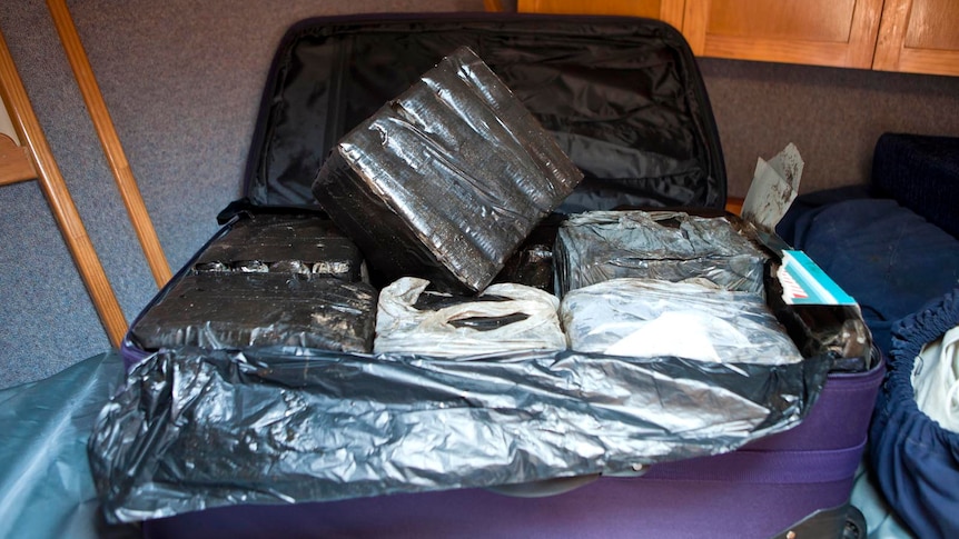 Some of the 300kg of cocaine found by Australian Federal Police concealed inside a yacht.