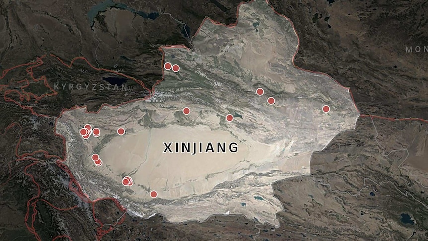 Detention camps dotted over Xinjiang
