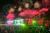 Fireworks in Brisbane after the city was announced as the 2032 Olympics host.