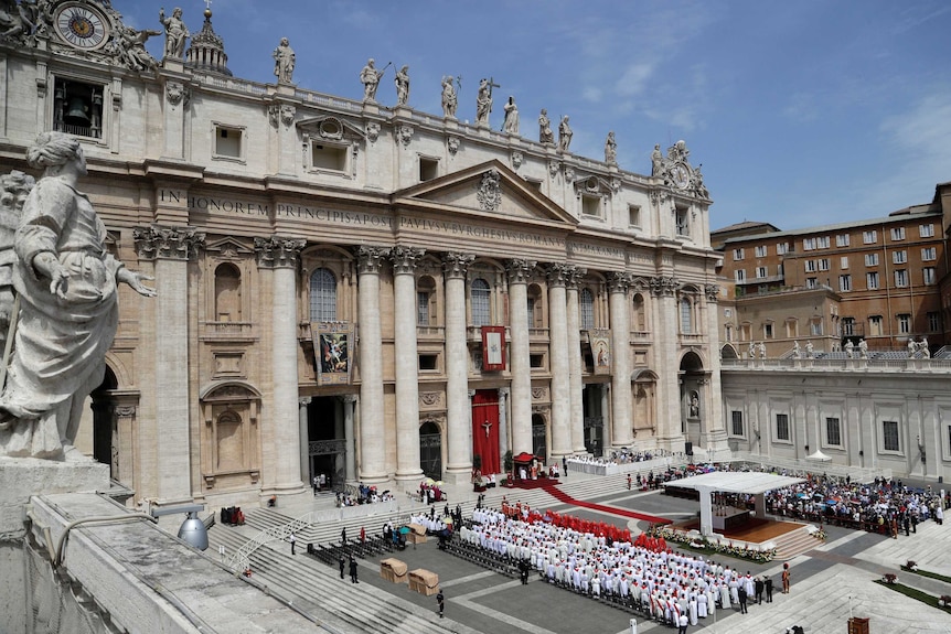 A view of St Peter's Square during mass at the Vatican
