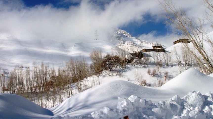 Snow-covered Salang in Aghanistan