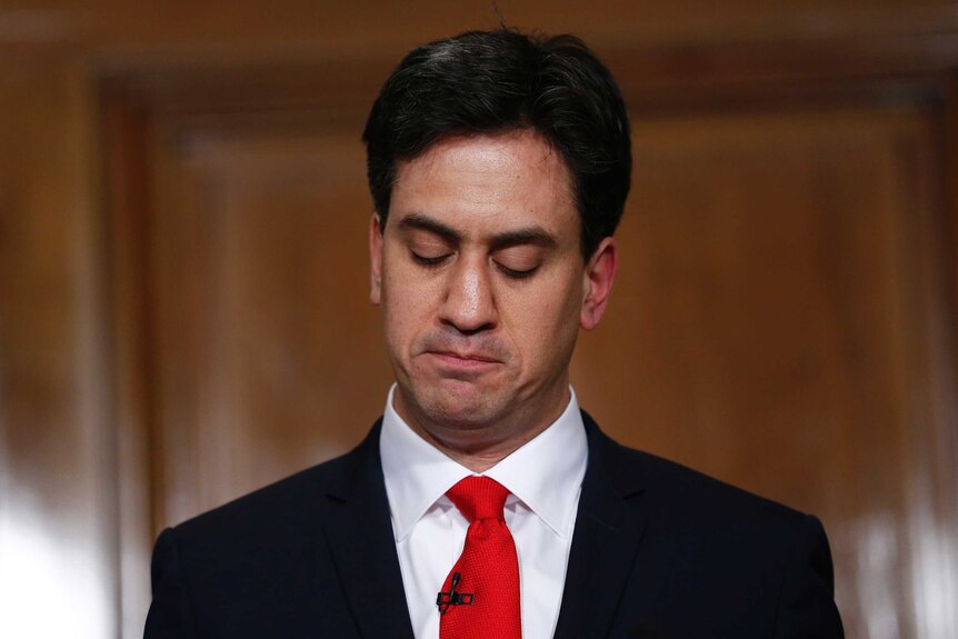 Ed Miliband announces his resignation as the leader of the Labour Party