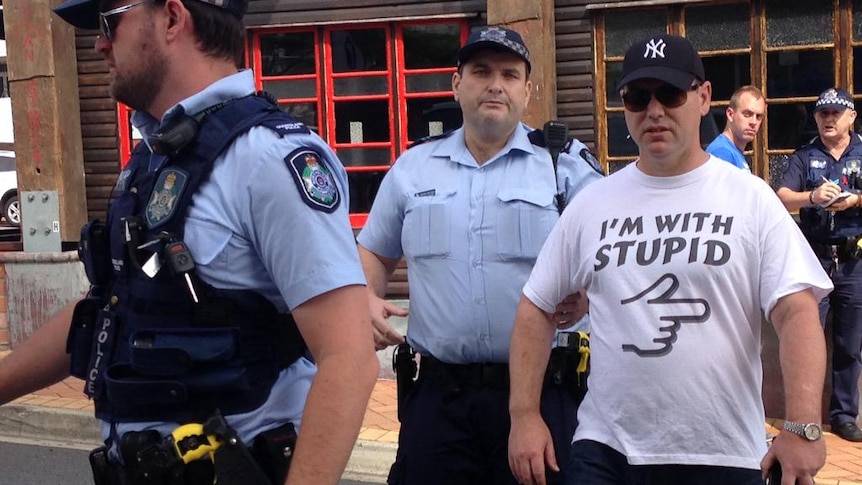 Iain Robert Fogerty is arrested in Fortitude Valley on January 8.