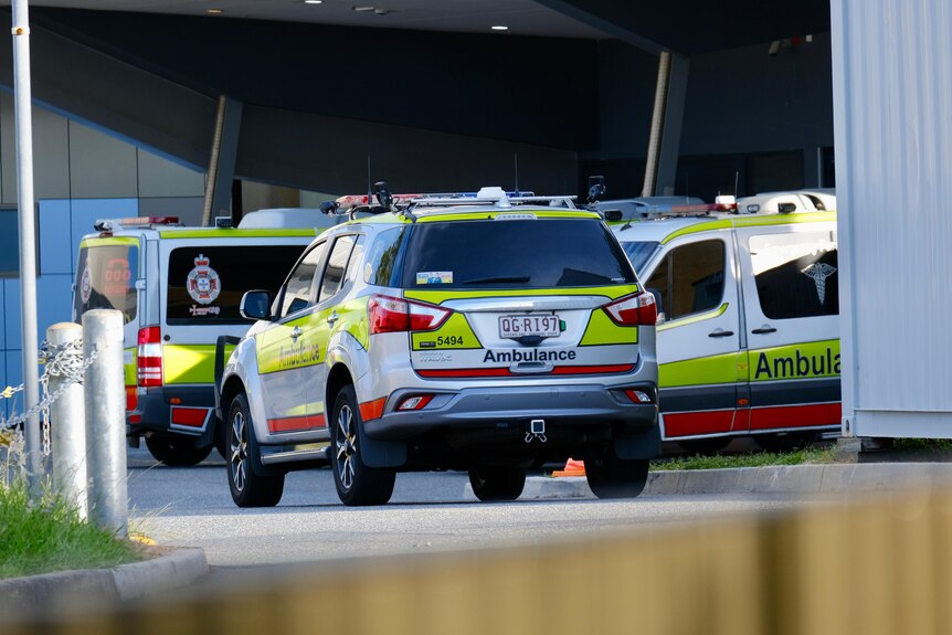 Ambulances parked at Redcliffe Hospital