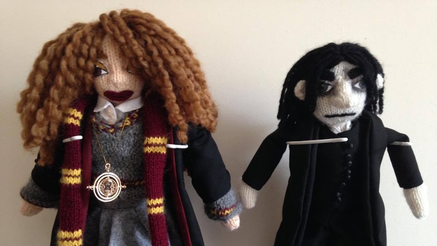 Knitted Hermione and Snape dolls from Harry Potter could be an example of things to make with coronavirus social distancing