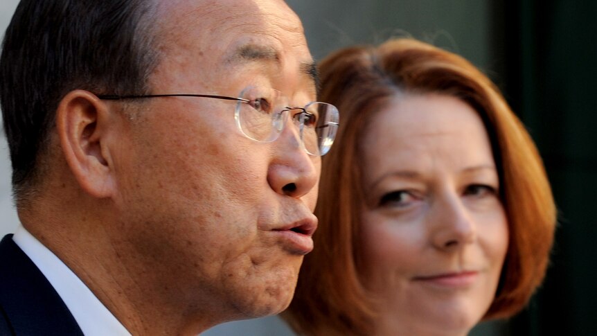 Ban Ki-moon and Julia Gillard