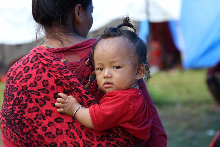Baby and mother in Nepal