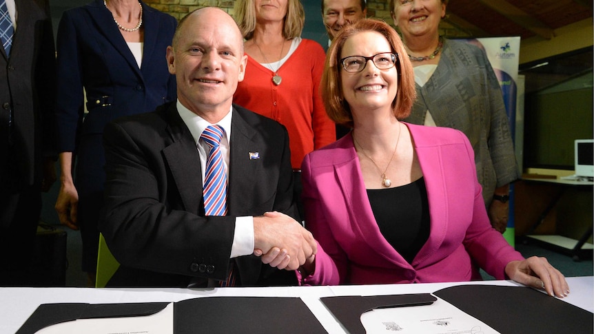 Campbell Newman and Julie Gillard