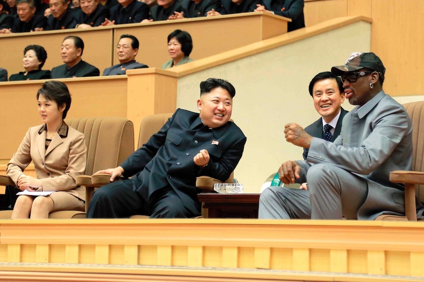 Dennis Rodman with Kim Jong-Un