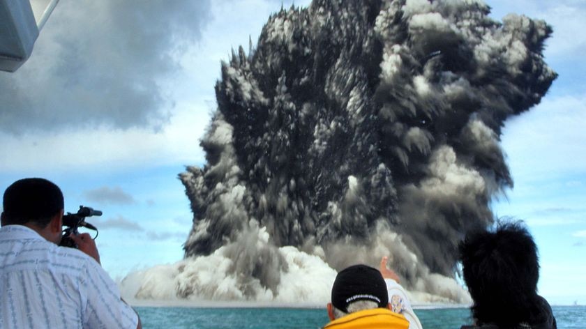 Undersea volcano erupts off the Tongatapu coast of Tonga