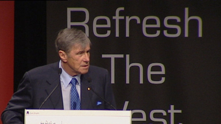 Kerry Stokes at a Refresh the West breakfast in Perth