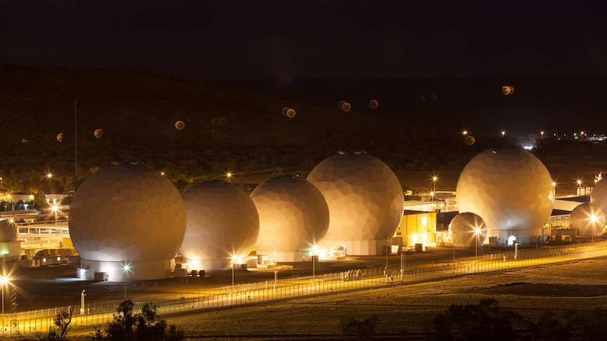 The Pine Gap facility at night