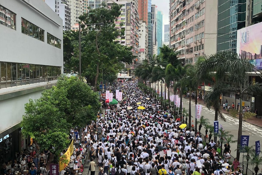 protesters take to the streets in Hong Kong