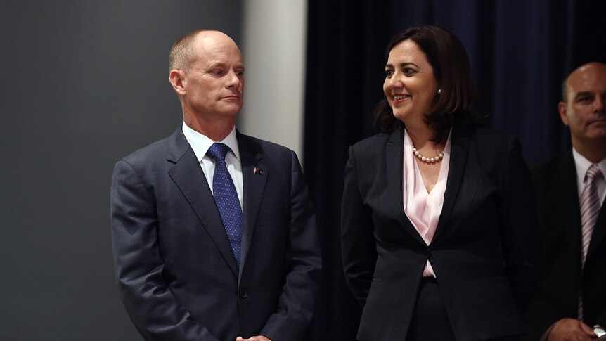 newman and palaszczuk standing beside each other