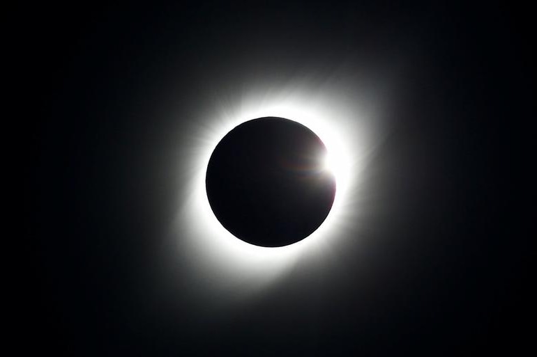 A solar eclipse is observed at Coquimbo, Chile