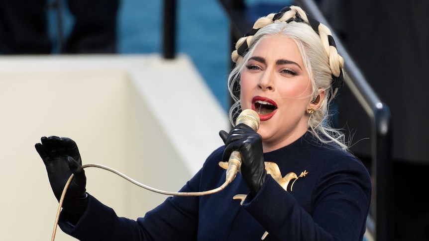 Lady Gaga performs at the inauguration of US President Joe Biden.