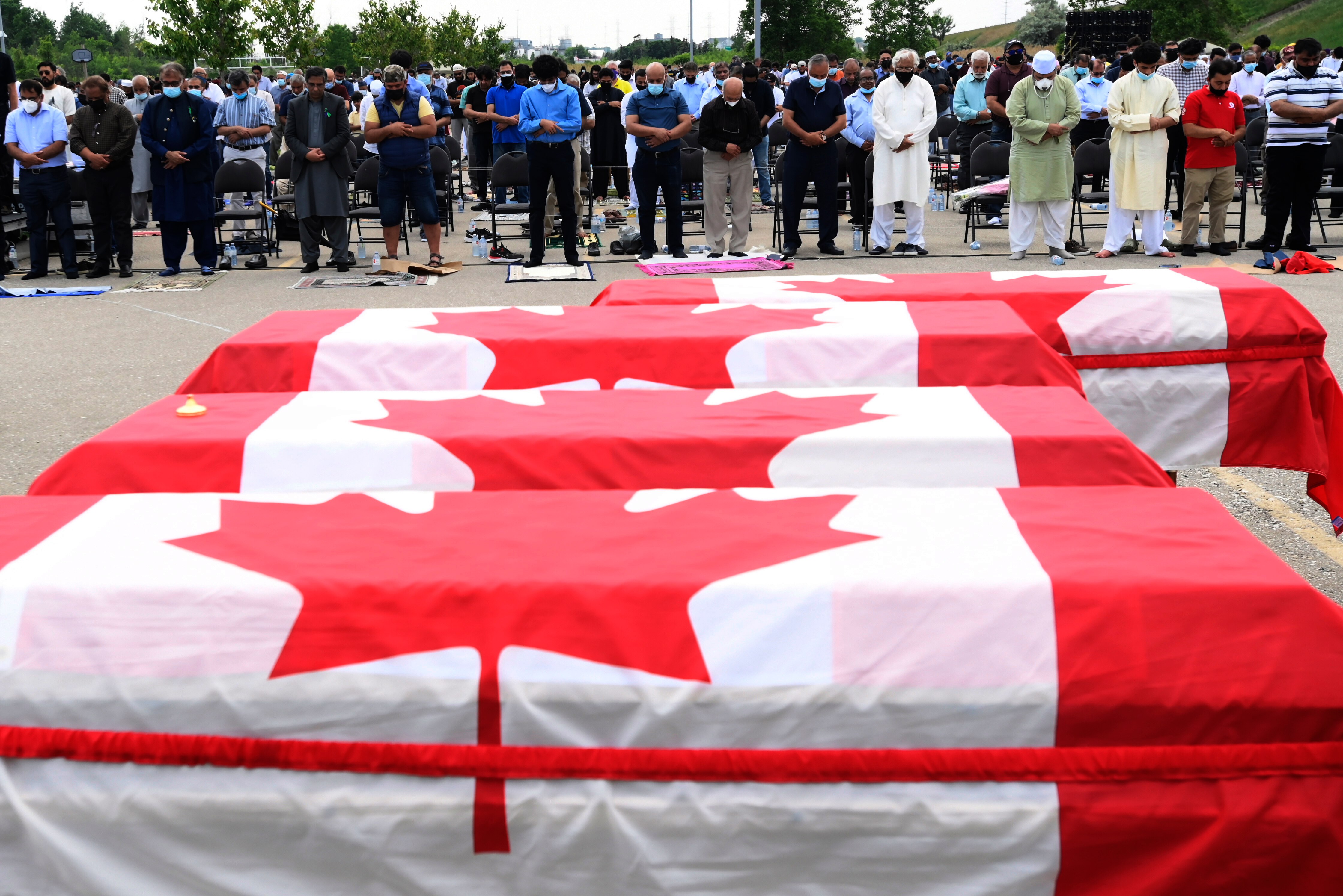 Muslim family members killed in alleged hate crime farewelled, coffins ...