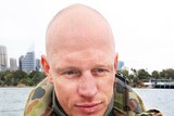 Navy clearance diver Paul de Gelder prepares to dive in a counter-terrorism exercise.