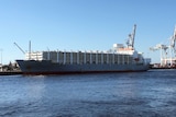The ship MV Maysora berthed at Fremantle Port.