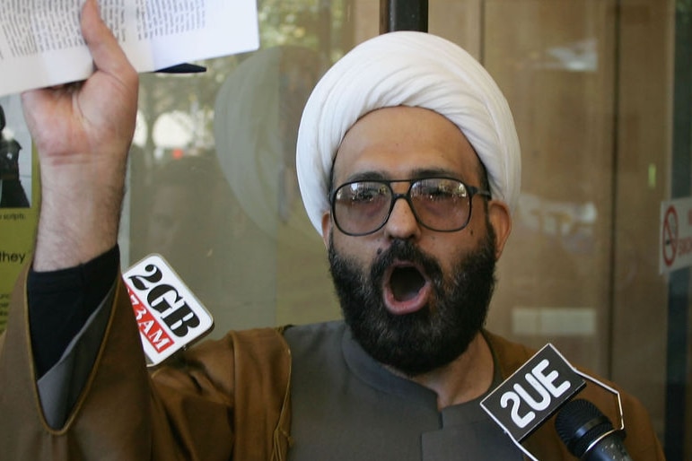 Man Haron Monis speaks to the media outside court in 2009