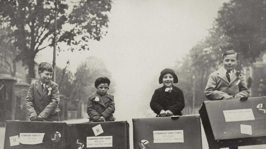 Four children bound for Fairbridge Farm School in Molong, 1938.