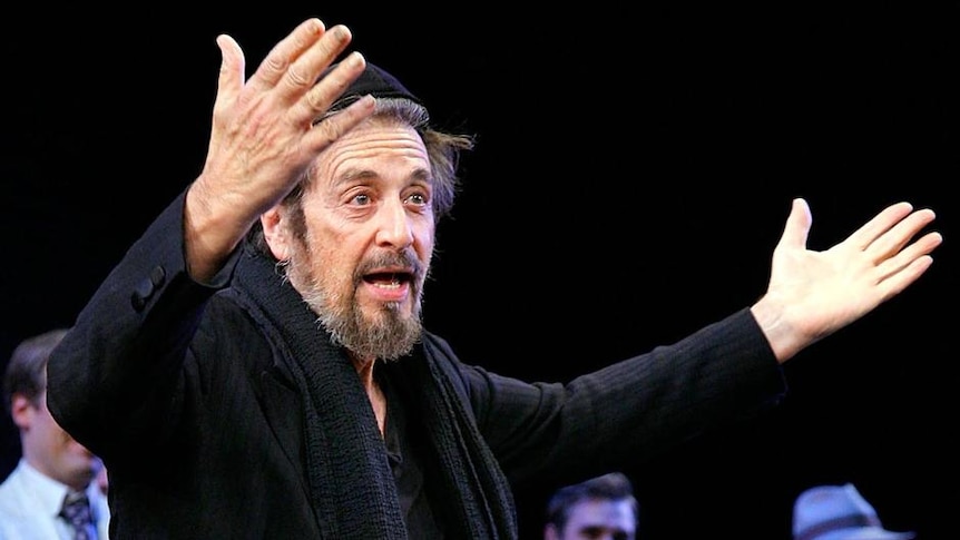Al Pacino thanks the crowd after the opening night of The Merchant of Venice
