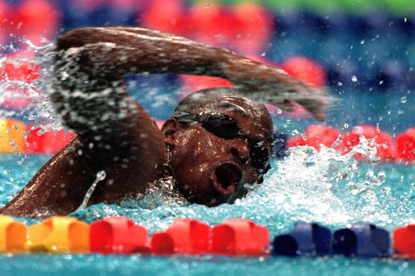 Another swimming comeback: Eric Moussambani could be on pool deck in London.
