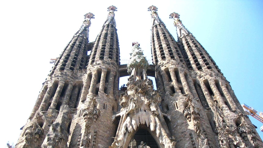 The exterior of the Segrada Familia church in Barcelona.