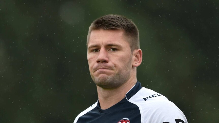 Sydney Roosters NRL player Shaun Kenny-Dowall at a training session in Sydney on June 10, 2015.