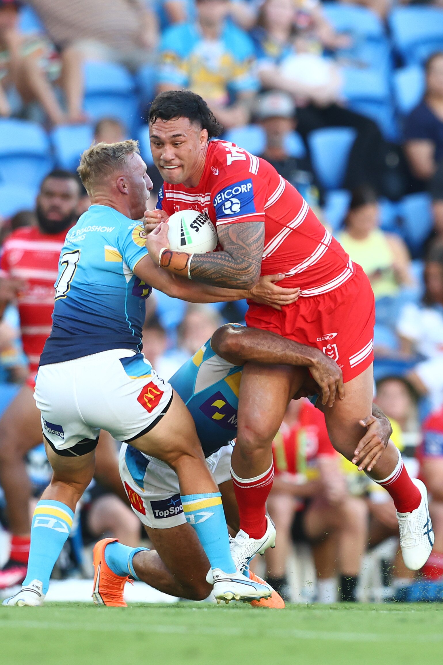 NRL ScoreCentre: Gold Coast Titans vs St George Illawarra Dragons, Newcastle Knights vs Warriors — live scores, stats and results