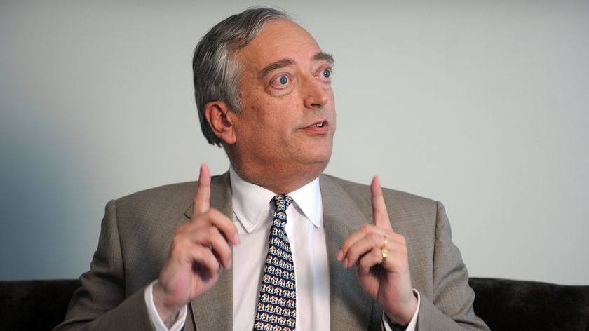 Global warming sceptic Lord Christopher Monckton speaks to the media in Sydney on January 25, 2010. (Dean Lewins: AAP)