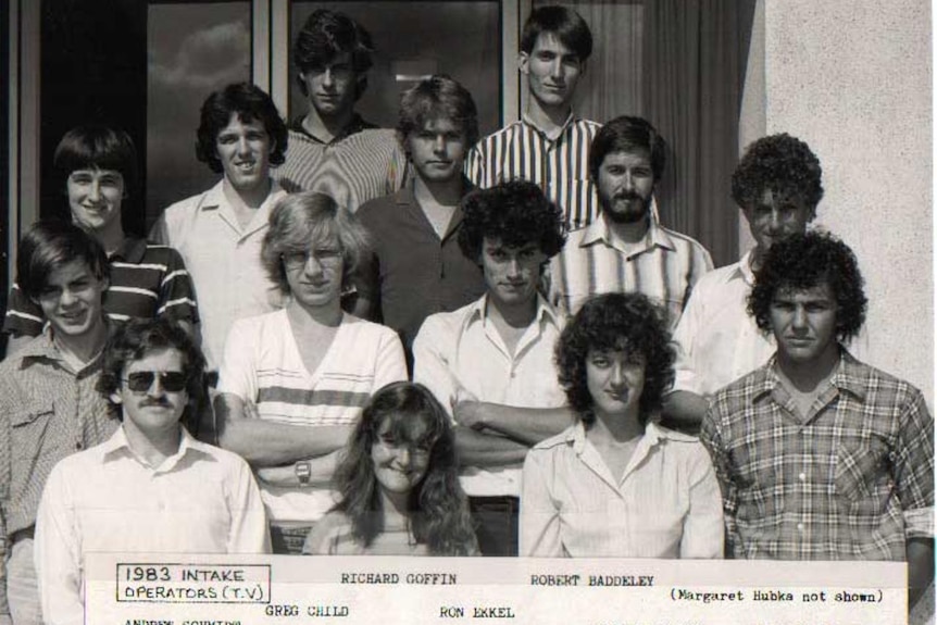 A group of ABC trainees in 1983 outside of the Ripponlea office.