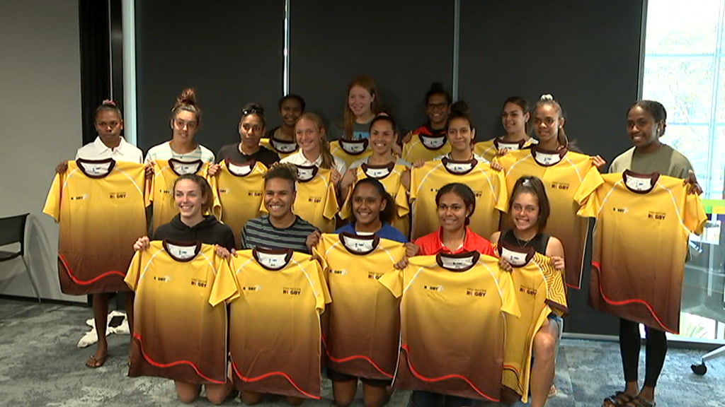 The First Nations squads are presented with their jerseys - ABC News