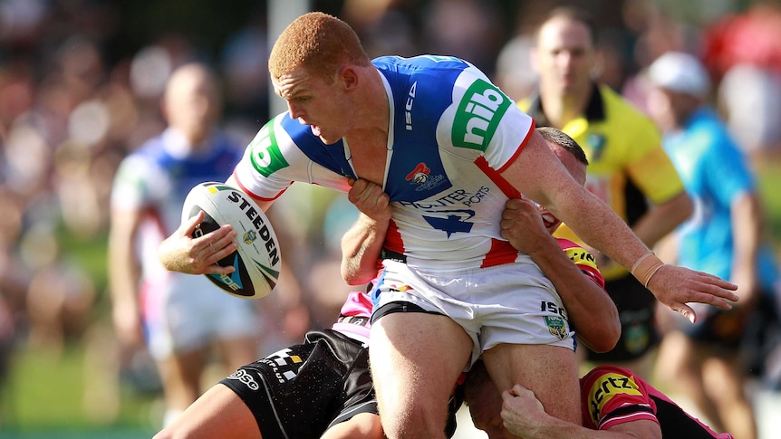 Alex McKinnon hits it up for the Knights