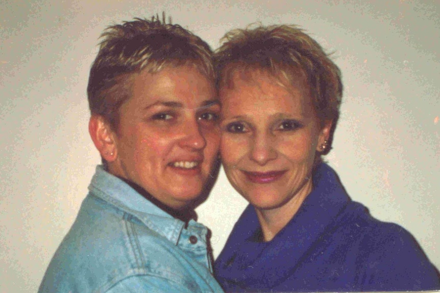 Two women hugging