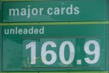 Petrol sign 160.9 cents per litre, May 16, 2008 Hobart