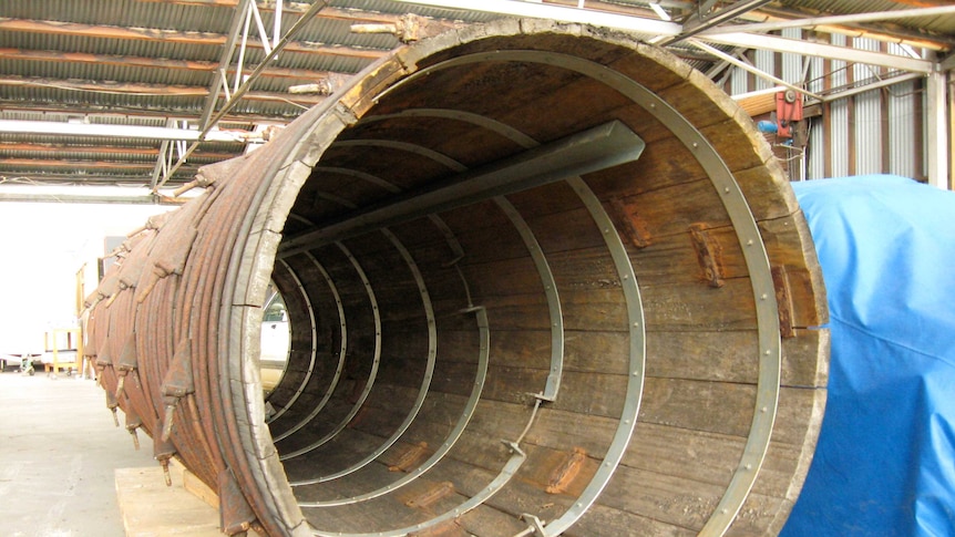 Picture of a large wooden pipe