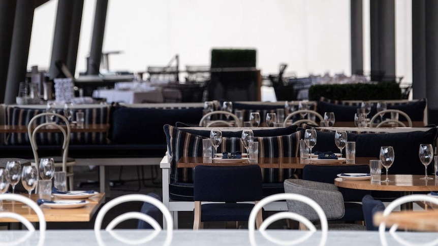 Empty tables in a restaurant