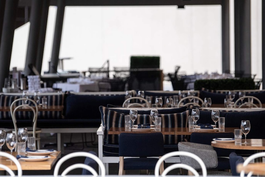 Empty tables in a restaurant