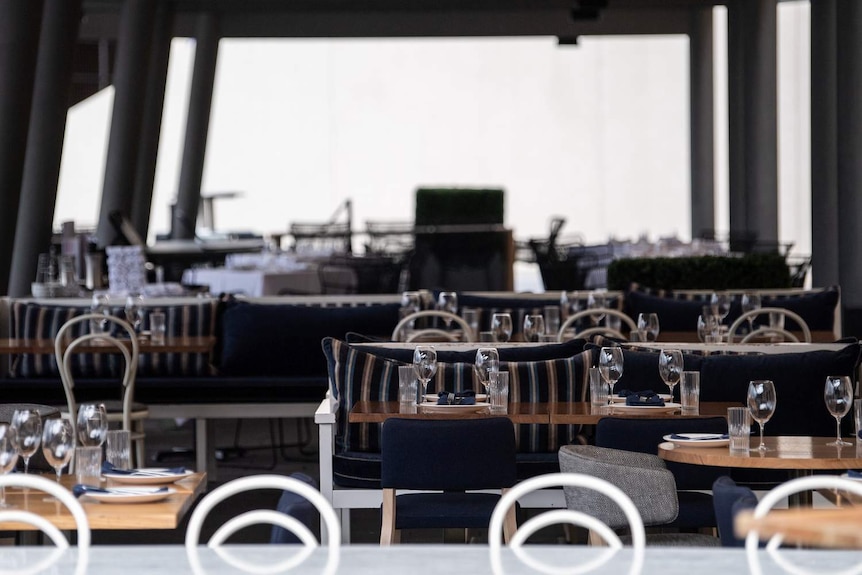 Empty tables in a restaurant