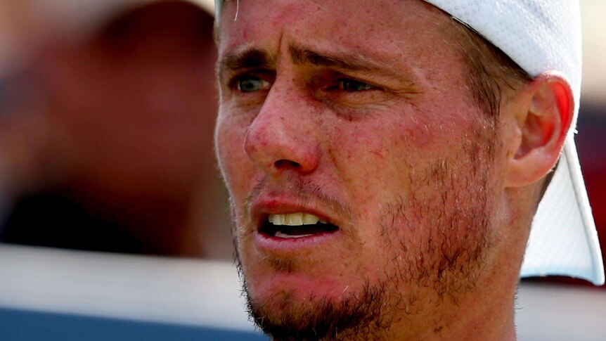 Lleyton Hewitt looks on during his fourth round loss to Mikhail Youzhny.
