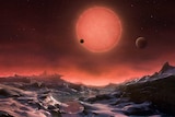 Artist's impression of life on planet near ultracool dwarf star