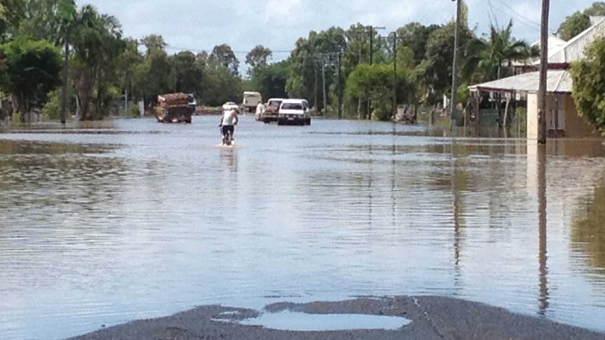 Flooded Depot Hill in Rockhampton this morning.
