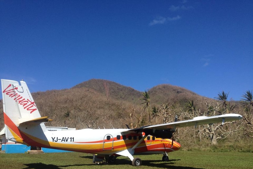 Emae landing strip after Cyclone Pam