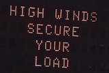 Warning of possible damage from high winds