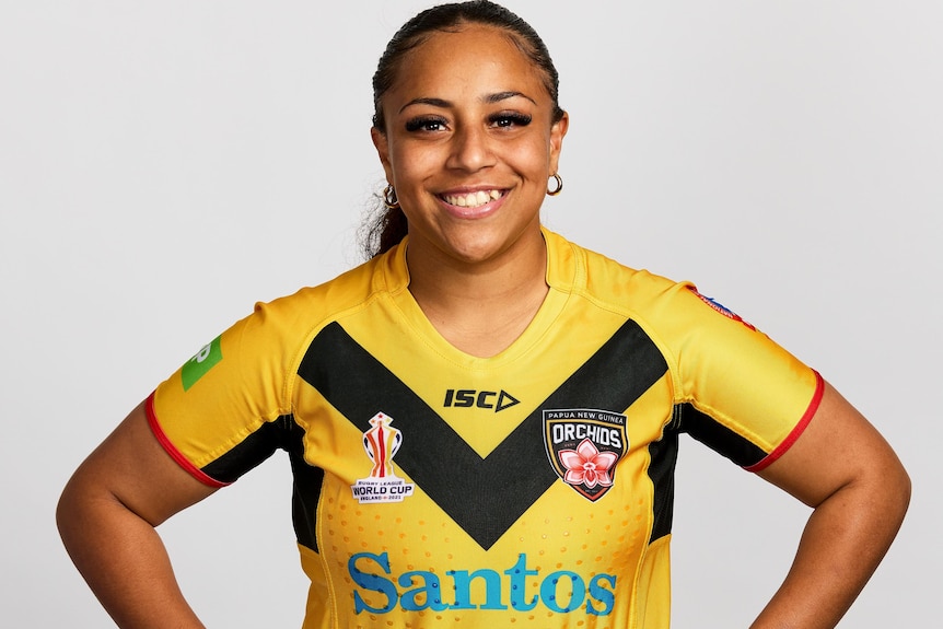 Sera Koroi PNG Orchid head shot 2022 Rugby League World Cup  