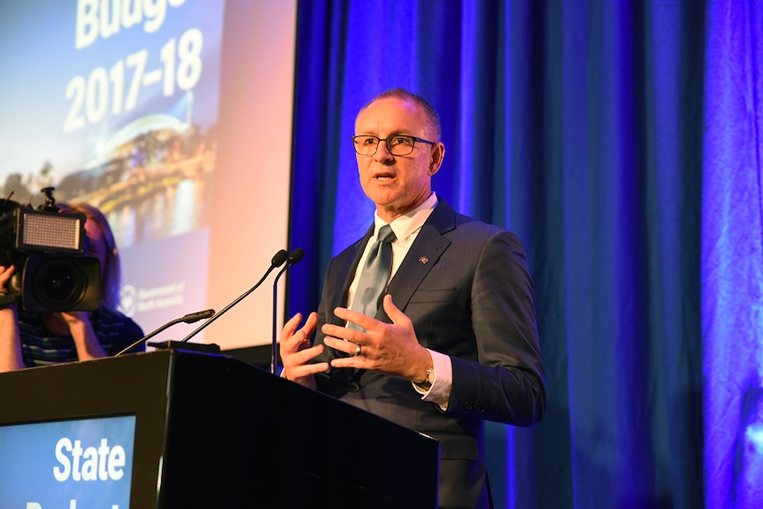 SA Premier Jay Weatherill at the 2017-18 State Budget release